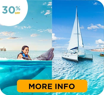 Isla Mujeres Catamaran + Hotel Pick Up + Snorkel + Swim with Dolphins