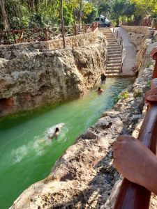 swiming at cenote koleeb caab