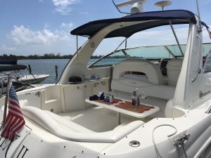 Perspective of luxury yatch at Cancun