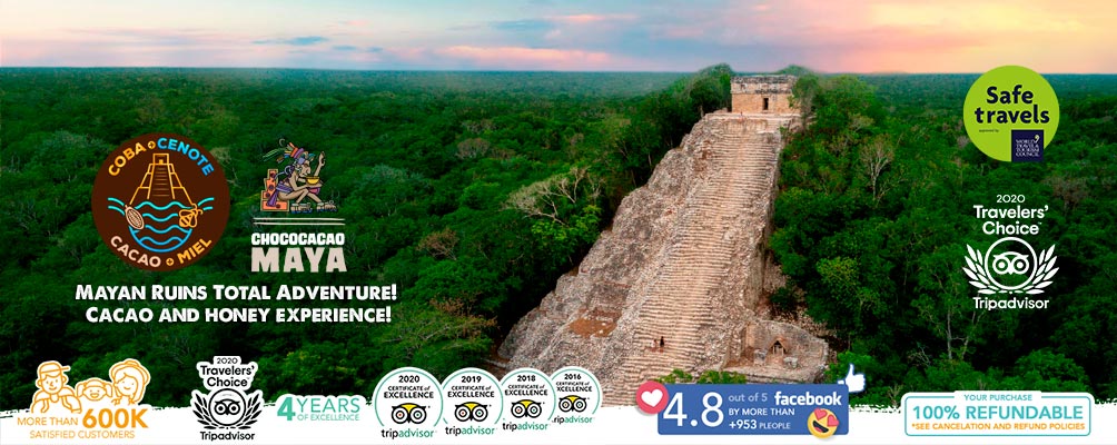 Coba landscape pyramid poster