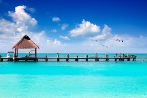 rustic dock in contoy iland