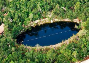 cenote at loma bonita aerial